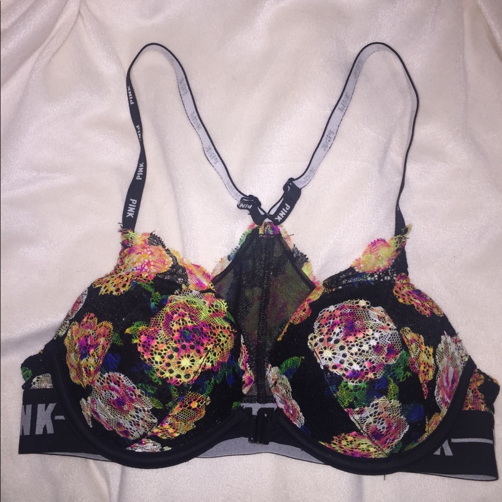 PINK floral pushup racerback